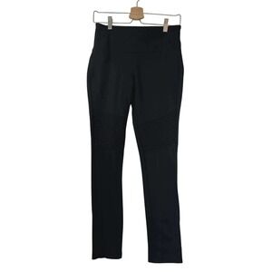 Parasuco Jeans Black Moto Leggings High Rise Ribbed Ponte‎ Pants C2491A Small